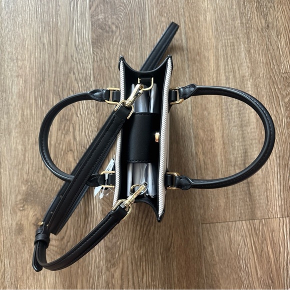 NWT KATE SPADE ELLIE MINI CANVAS  TOTE / CROSSBODY BLACK KK235 - Picture 9 of 9